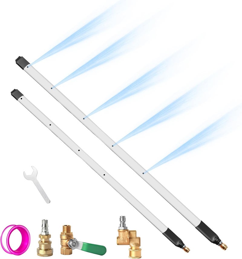 OSUTEER 40" & 24" Radiator Cleaning Wand 2-Piece Set - 4500 PSI Stainless Steel Dual Water/Air Radiator Cleaner with Quick Connect Adapter & Nozzle Tips for Cars, Trucks, RVs, Heavy Equipment - Image 1